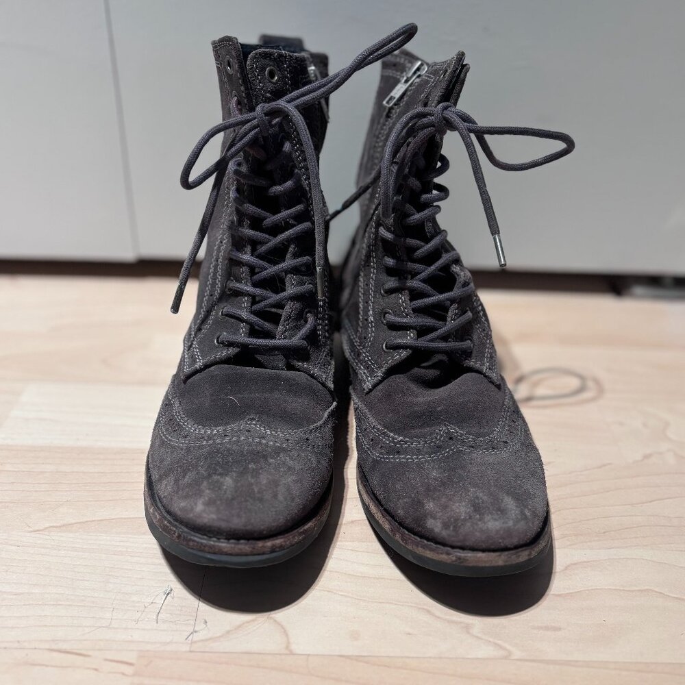 All Saints Grey Leather boots size 39 - Picture 1 of 5